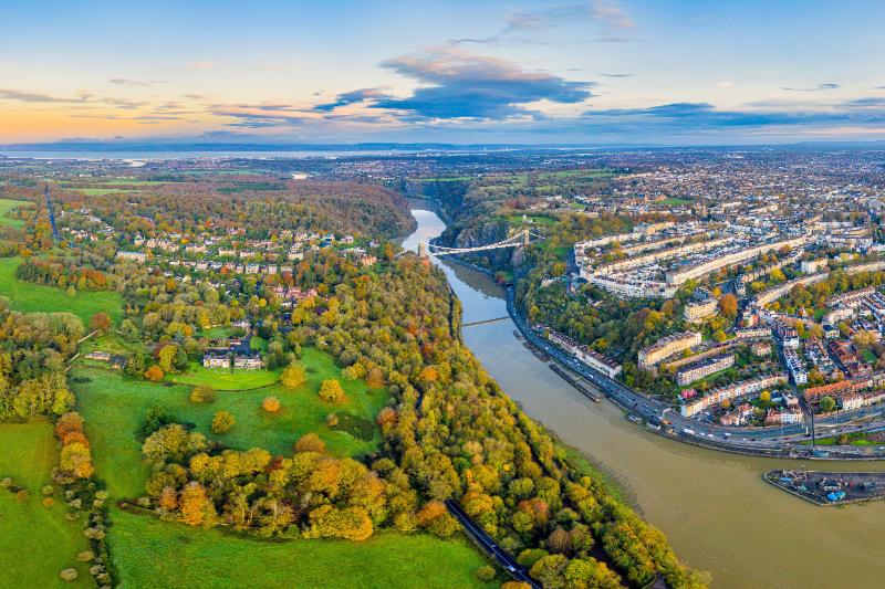 Birds Eye View of Bristol, UK