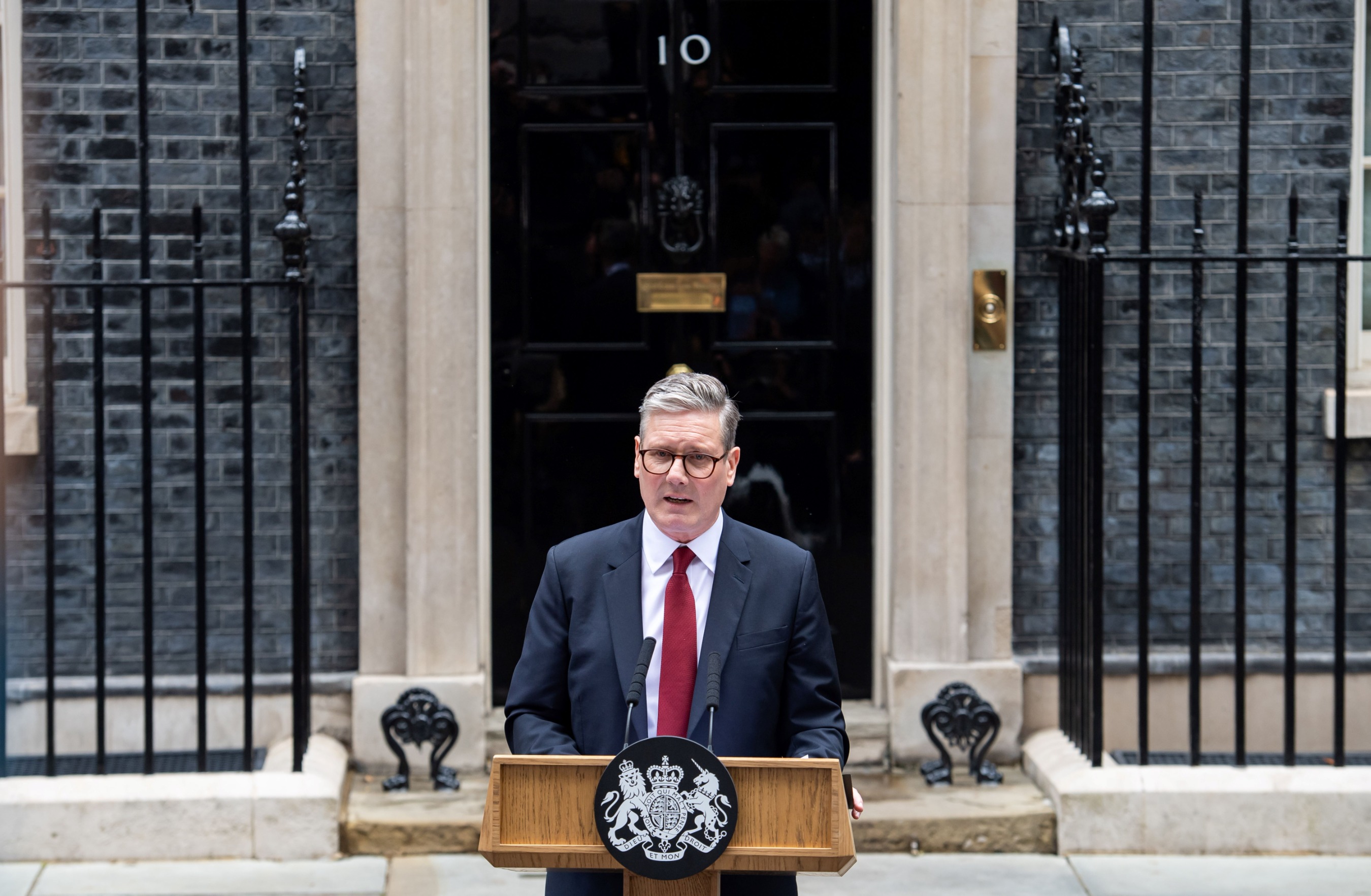 Sir Kier Starmer at 10 Downing Street, London